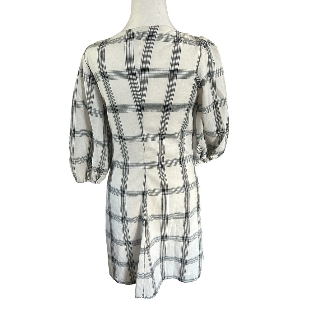 Free People White Miss Molly Plaid Dress‎ Sz 2 - Picture 7 of 9